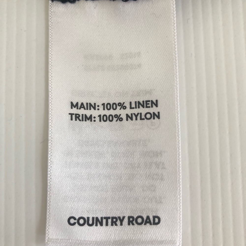 Country Road XS Linen Tank Top Pom Pom Trim Black Staple piece Hi-low Hemline - Picture 10 of 11